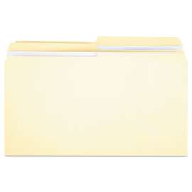 Double-Ply Top Tab Manila File Folders, 1/2-Cut Tabs: Assorted, Legal Size, 0.75" Expansion, Manila, 100/Box