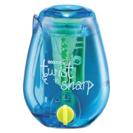Twist-n-Sharp Pencil Sharpener, One-Hole, 3.5 x 1.25 x 5.5, Randomly Assorted Colors