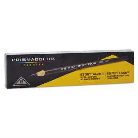 EBONY Sketching Pencil, 4 mm, 2B (#1), Jet Black Lead, Black Matte Barrel, Dozen
