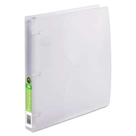 Translucent Flex Poly Round Ring Binder, 3 Rings, 1" Capacity, 11 x 8.5, Clear