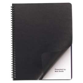 Leather-Look Presentation Covers for Binding Systems, Black, 11 x 8.5, Unpunched, 200 Sets/Box