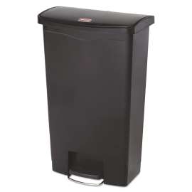 Slim Jim Resin Step-On Container, Front Step Style, 18 gal, Polyethylene, Black