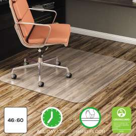 EconoMat All Day Use Chair Mat for Hard Floors, 46 x 60, Rectangular, Clear