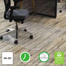 All Day Use Chair Mat - Hard Floors, 46 x 60, Rectangle, Clear