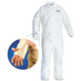 A40 Breathable Back Coverall with Thumb Hole, 2X-Large, White/Blue, 25/Carton