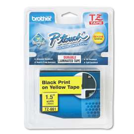 TZe Standard Adhesive Laminated Labeling Tape, 1.4" x 26.2 ft, Black on Yellow