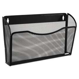 Single Pocket Wire Mesh Wall File, Letter Size, 14" x 3.27" x 8.5", Black