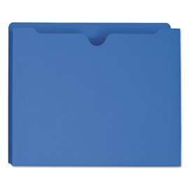 Colored File Jackets with Reinforced Double-Ply Tab, Straight Tab, Letter Size, Blue, 50/Box
