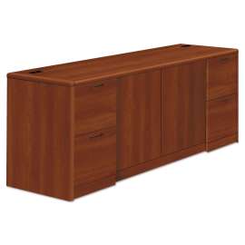 HON 10700 Kneespace Credenza, 3/4 Height Pedestals, 72w x 24d x 29.5h, Mahogany