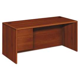 HON 10700 Series Single Pedestal Desk with Full-Height Pedestal on Right, 72" x 36" x 29.5", Harvest