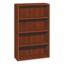 HON 10700 Series Wood Bookcase, Four-Shelf, 36w x 13.13d x 57.13h, Cognac