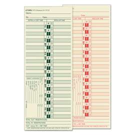 Time Clock Cards, Replacement for CH-107-2, Two Sides, 3.5 x 9, 500/Box