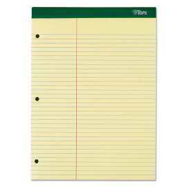 Double Docket Ruled Pads with Extra Sturdy Back, Pitman Rule Variation (Offset Margin-3" Left), 100 Canary 8.5 x 11.75 Sheets
