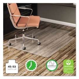 EconoMat All Day Use Chair Mat for Hard Floors, Rolled Packed, 45 x 53, Lipped, Clear