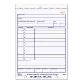 Receiving Record Book, Three-Part Carbonless, 5.56 x 7.94, 50 Forms Total