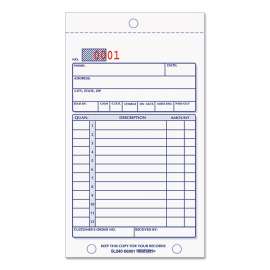 Sales Book, 12 Lines, Two-Part Carbonless, 3.63 x 6.38, 50 Forms Total