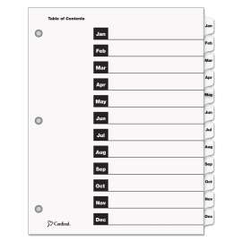 OneStep Printable Table of Contents and Dividers, 12-Tab, Jan. to Dec., 11 x 8.5, White, White Tabs, 1 Set