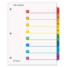 QuickStep OneStep Printable Table of Contents and Dividers, 8-Tab, 1 to 8, 11 x 8.5, White, Assorted Tabs, 24 Sets