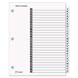 OneStep Printable Table of Contents and Dividers, 26-Tab, A to Z, 11 x 8.5, White, White Tabs, 1 Set