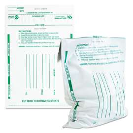 Poly Night Deposit Bags with Tear-Off Receipt, 10 x 13, White, 100/Pack