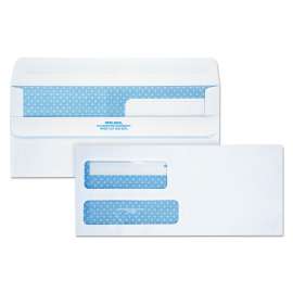 Double Window Redi-Seal Security-Tinted Envelope, #9, Commercial Flap, Redi-Seal Adhesive Closure, 3.88 x 8.88, White, 250/CT