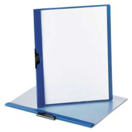Ready Clip No-Punch Report Cover, Clip Fastener, 8.5 x 11, Clear/Dark Blue