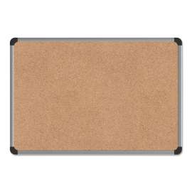 Cork Board with Aluminum Frame, 24 x 18, Natural Surface