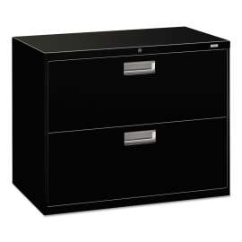 Brigade 600 Series Lateral File, 2 Legal/Letter-Size File Drawers, Black, 36" x 18" x 28"