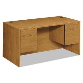HON 10500 Series "L" Workstation Single Pedestal Desk, 66" x 30" x 29.5", Harvest