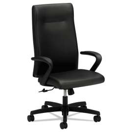 HON Ignition Series Low-Back Task Stool, Supports Up to 300 lb, 24" to 33" Seat Height, Black