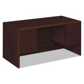 HON 10700 Series "L" Workstation Desk with Three-Quarter Height Pedestal on Left, 66" x 30" x 29.5", Harvest