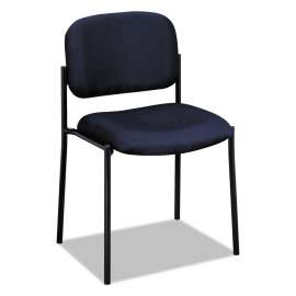 HON VL616 Stacking Guest Chair with Arms, Fabric Upholstery, 23.25" x 21" x 32.75", Navy Seat, Navy Back, Black Base
