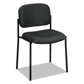 HON VL616 Stacking Guest Chair with Arms, Fabric Upholstery, 23.25" x 21" x 32.75", Charcoal Seat, Charcoal Back, Black Base