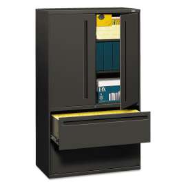HON 10700 Series Locking Storage Cabinet, 36w x 20d x 29.5h, Harvest