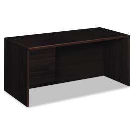HON 10700 Series Single Pedestal Desk with Full-Height Pedestal on Right, 72" x 36" x 29.5", Cognac