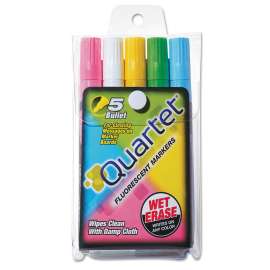Glo-Write Fluorescent Marker Five-Color Set, Medium Bullet Tip, Assorted Colors, 5/Set