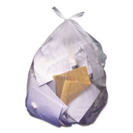 High-Density Waste Can Liners, 60 gal, 22 microns, 38" x 60", Natural, 25 Bags/Roll, 6 Rolls/Carton