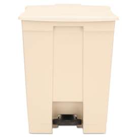 Step-On Receptacle, 18 gal, Polyethylene, Beige