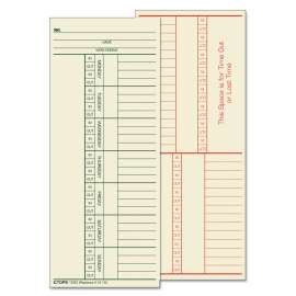 Time Clock Cards, Replacement for K14-15, Two Sides, 3.38 x 8.25, 500/Box