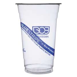 Bluestripe 25% Recycled Content Cold Cups, 20 Oz, Clear/blue, 1,000/carton