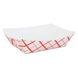 Paper Food Baskets, 5 lb Capacity, 8.48 x 5.86 x 2.09, Red/White, Paper, 500/Carton