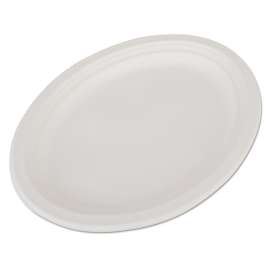 Champware Molded Fiber Platter, Oval, 12.5 X 10, White, 125/pack, 4 Packs/carton