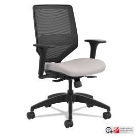 HON Ignition Series Guest Chair with Arms, Polyurethane Fabric Seat, 25" x 21.75" x 33.5", Black