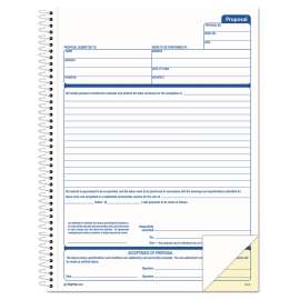 Spiralbound Proposal Form Book, Two-Part Carbonless, 11 x 8.5, 50 Forms Total