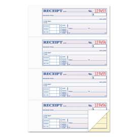 Money and Rent Receipt Books, Account + Payment Sections, Two-Part Carbonless, 7.13 x 2.75, 4 Forms/Sheet, 400 Forms Total