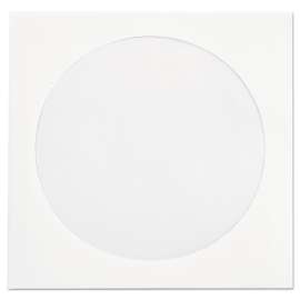 CD/DVD Sleeves, 1 Disc Capacity, White, 250/Box