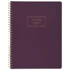 Jewel Tone Notebook, Gold Twin-Wire, 1 Subject, Wide/Legal Rule, Purple Cover, 9.5 x 7.25, 80 Sheets