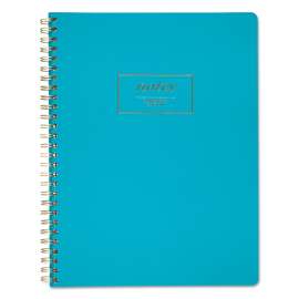 Jewel Tone Notebook, Gold Twin-Wire, 1 Subject, Wide/Legal Rule, Teal Cover, 9.5 x 7.25, 80 Sheets