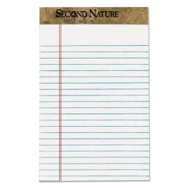 Second Nature Premium Recycled Ruled Pads, Narrow Rule, 50 White 5 x 8 Sheets, Dozen