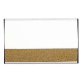 ARC Frame Cubicle Dry Erase/Cork Board, 30 x 18, Natural/White Surface, Silver Aluminum Frame